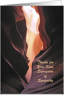 Thank You for Your Sympathy, Antelope Canyon Abstract, Personalize card