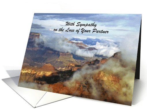 With Sympathy, Loss of Partner, Grand Canyon Clouds, Personalize card