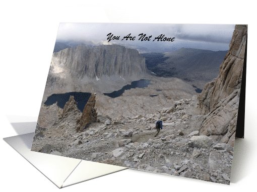 With Sympathy, Mountains,Solitary Hiker, Wilderness, Personalize card