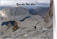 With Sympathy, Mountains,Solitary Hiker, Wilderness, Personalize card