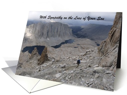 Sympathy, Loss of Son, Mountains,Solitary Hiker, Wilderness card