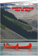 Invitation Birthday Party, Any Age, Red Mountain Canoes, Personalize card