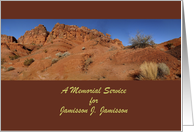 Memorial Service Invitation, Red Rock Panorama, Customize Cover/Inside card