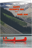 Happy Father’s Day from Son, Mountain Canoes, Personalize card