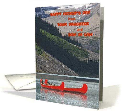 Happy Father's Day from Daughter and Son in Law, Mountain Canoes card
