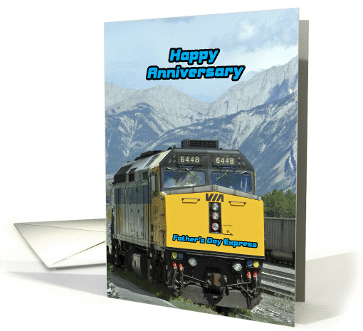 Anniversary on Father's Day, Train, Railroad card (1040203)