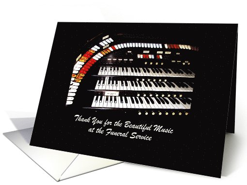 Thank You for Music at Funeral Service, Antique Organ card (1053599)