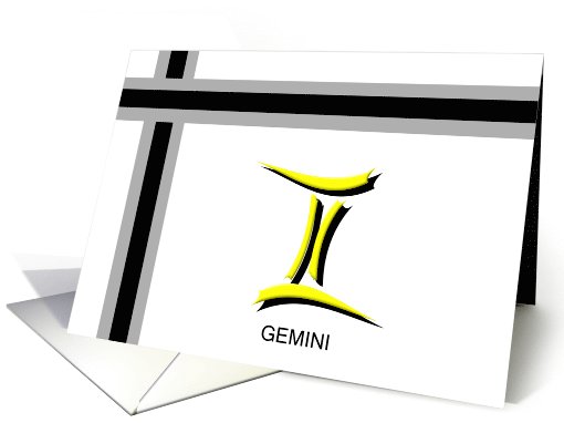 Gemini Zodiac Happy Birthday card (1027797)