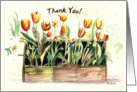 Tulips in a Wooden Box, Thank You Card (blank inside) card