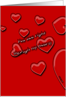Valentine’s Day, You See Right Through My Heart card