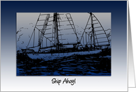 Ship Ahoy! Nautical Blues Blank Note Card