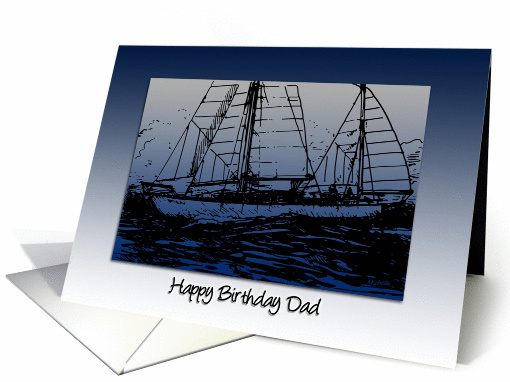 Nautical Blues, Happy Birthday Day to Dad card (1066969)