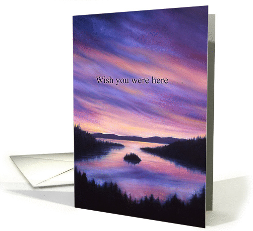 Wish You Were Here, Sunset at Lake Tahoe, Emerald Bay card (1069407)