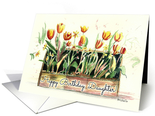 Tulips in a Wooden Box Birthday for Daughter card (1136008)