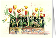Tulips in a Wooden Box Birthday for Daughter card