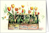 Tulips in a Rustic Wooden Box Birthday for Mum Card