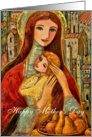 Mother’s Day card, Mother and child ancient style art card