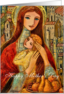 Mother’s Day card, Mother and child ancient style art card