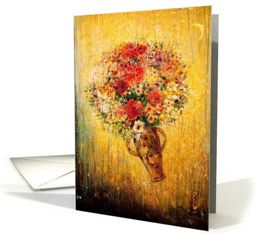 Fine art flowers in vase-Blank card (1056523)