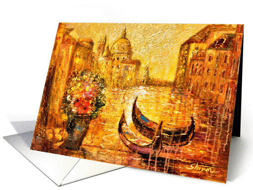 Fine art Venice wedding anniversary For Couple card (1059445)