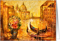 Fine art Venice wedding anniversary For Couple card