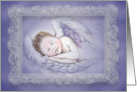 Vintage Angel Baby Lace Blank Note Card