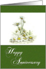 Happy Anniversary Spring Daisies on Mossy Green card