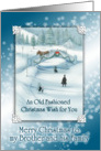 Old Fashioned Snowy White Christmas Wish for Brother and Family Card