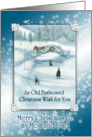 Old Fashioned Snowy White Christmas Wish for Mom and Dad Card