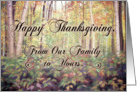 Autumn Woodland, Happy Thanksgiving From Our Family to Yours card