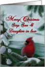 Christmas Cardinal for Step Son and Daughter in Law Card