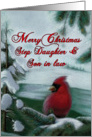 Christmas Cardinal for Step Daughter and Son in Law Card
