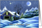 Merry Christmas, Sister Christmas Cottage Card