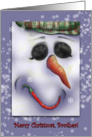 A Jolly Snowman wishes a Merry Christmas to Brother card