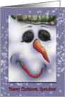 A Jolly Snowman wishes a Merry Christmas for Grandma card