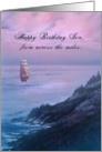 Happy Birthday Son, from Across the Miles, Ship at Sea Card