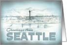 Retro Postcard Greetings From Seattle card