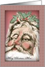 Custom Front Vintage Santa Old-Fashioned Christmas card