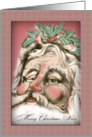 Vintage Santa Old-Fashioned Christmas to Niece card