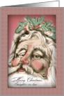 Vintage Santa Old-Fashioned Christmas to Daughter-in-law card