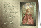 Madonna and Child Christmas Blessings to Both of You. card