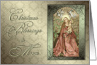 Madonna and Child Christmas Blessings to Mom. card