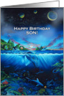 Happy Birthday Waterworld for Son from Mom card