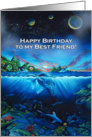 Water-world Birthday for any Best Friend card