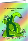 D as in David, Dinosaur and Dragonflies Birthday card