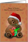 Have a Beary Merry Christmas, Cute Teddy Bear Customizable for Son card