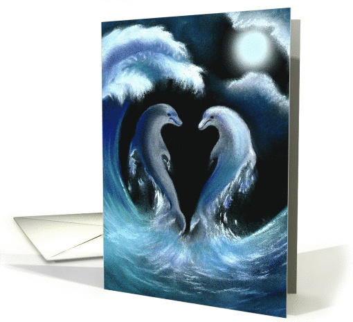 Wedding Invitation, Be Our Host Couple, with Dolphins in... (1028753)