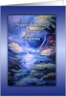 Happy Anniversary Of Your Baptism, Flowing Waters Card