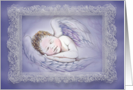 Vintage Angel Baby Lace Blank Note Card