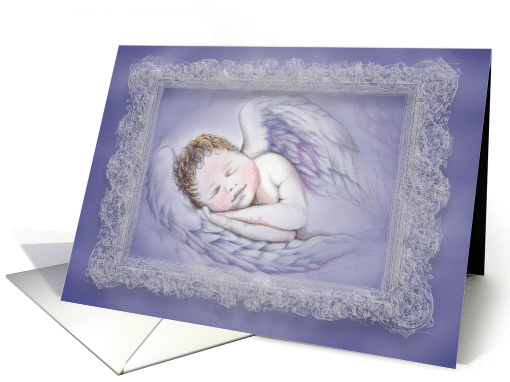 Angel Baby Lace Birth Announcement card (1082906)